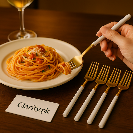 Gold & White Dinner Fork Set – 6pcs Elegant Stainless Steel Cutlery