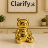 Golden Ceramic Bear Decoration – Luxury Home Décor Ornament (Medium)
