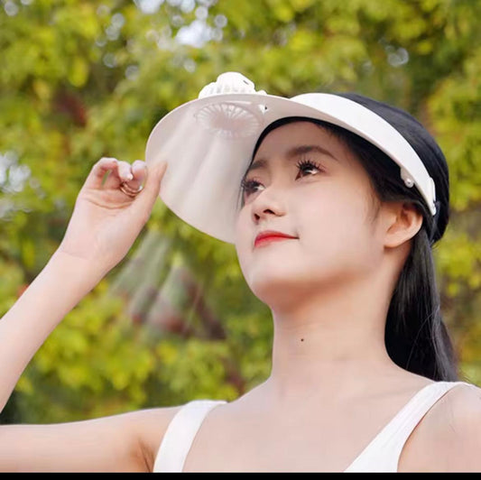 Cooling Fan Sun Hat - Adjustable Temperature Controller and Breathable Design for Sun Protection and Outdoor Activities