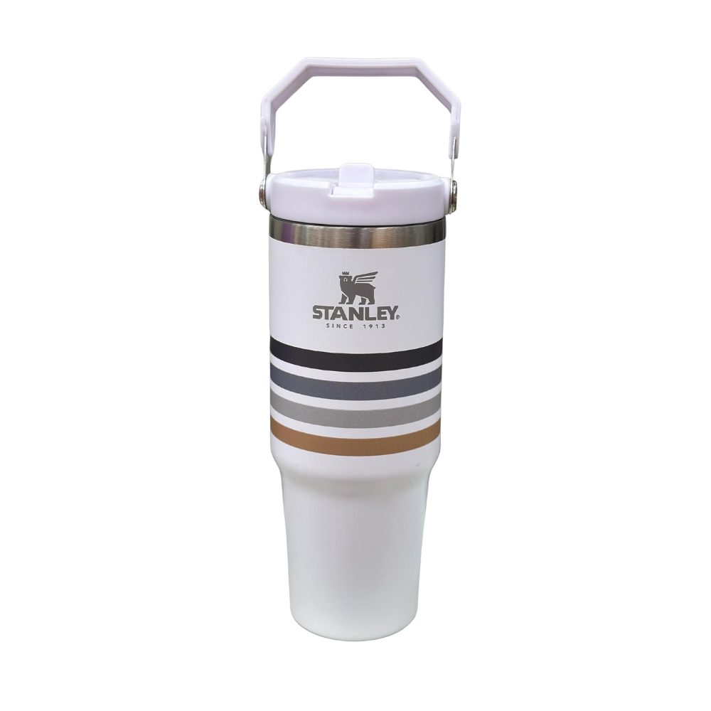 Stanley 30oz Travel Tumbler – White Striped Edition