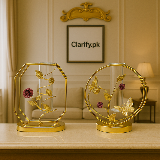 Metal Golden Candle Stand – Elegant Home Décor