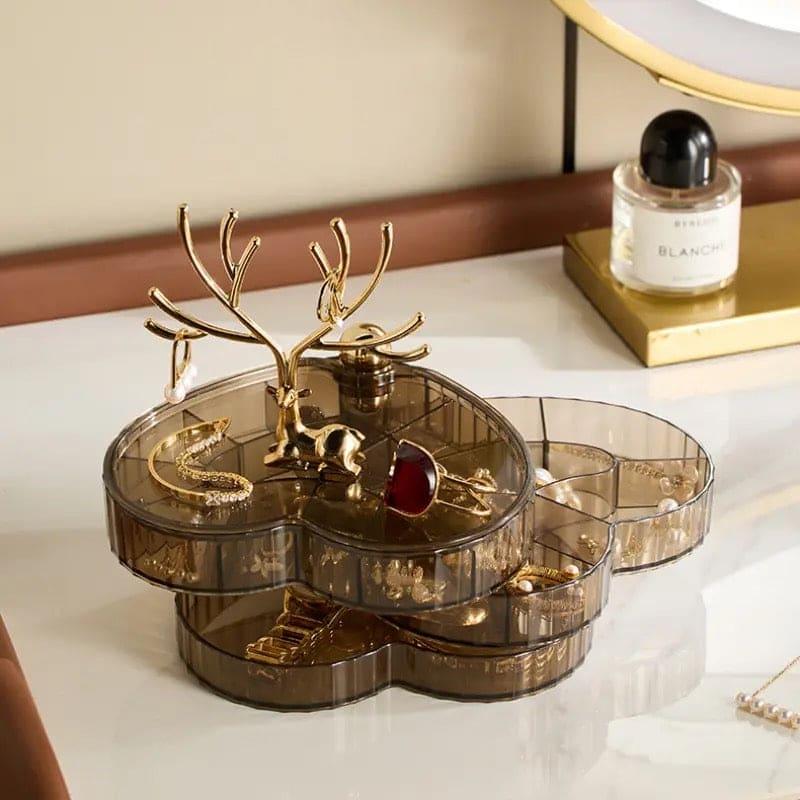 3 Layer Acrylic Deer Jewelry Organizer for Elegant Storage Solutions - Clarify.pk
