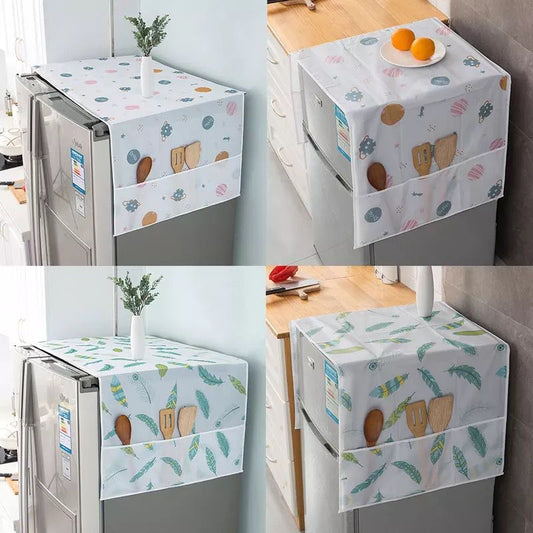Fridge Cover – Dustproof Refrigerator Top Cover with Side Pockets