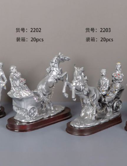 Luxury Silver Horse Carriage Decoration Set