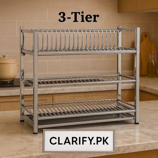 Pure Stainless Steel Dish & Plate Rack – Square Style