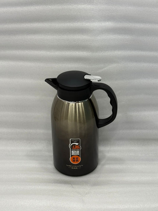 2.2L Stainless Steel Thermal Flask – Grey Black Hot & Cold Bottle