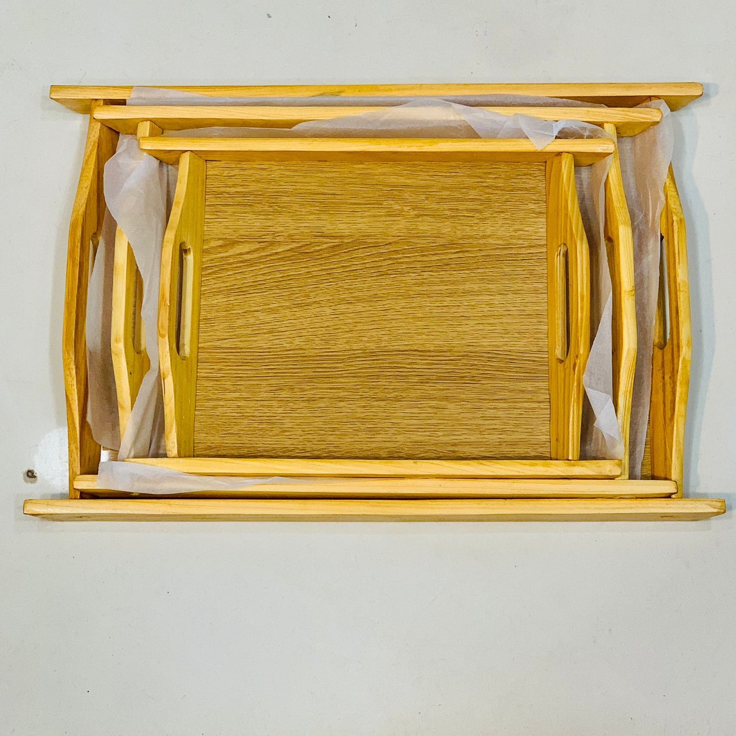 Wooden Serving Tray Set – 3 Pcs Kitchen & Dining