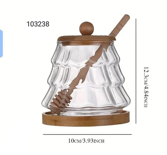 Glass Honey Jar with Airtight Lid – Kitchen Storage