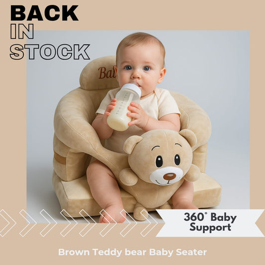 Brown Teddy Bear 360° Baby Support Sofa Seat
