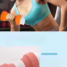 650ml silicone sports water bottle held by a woman in workout attire during exercise