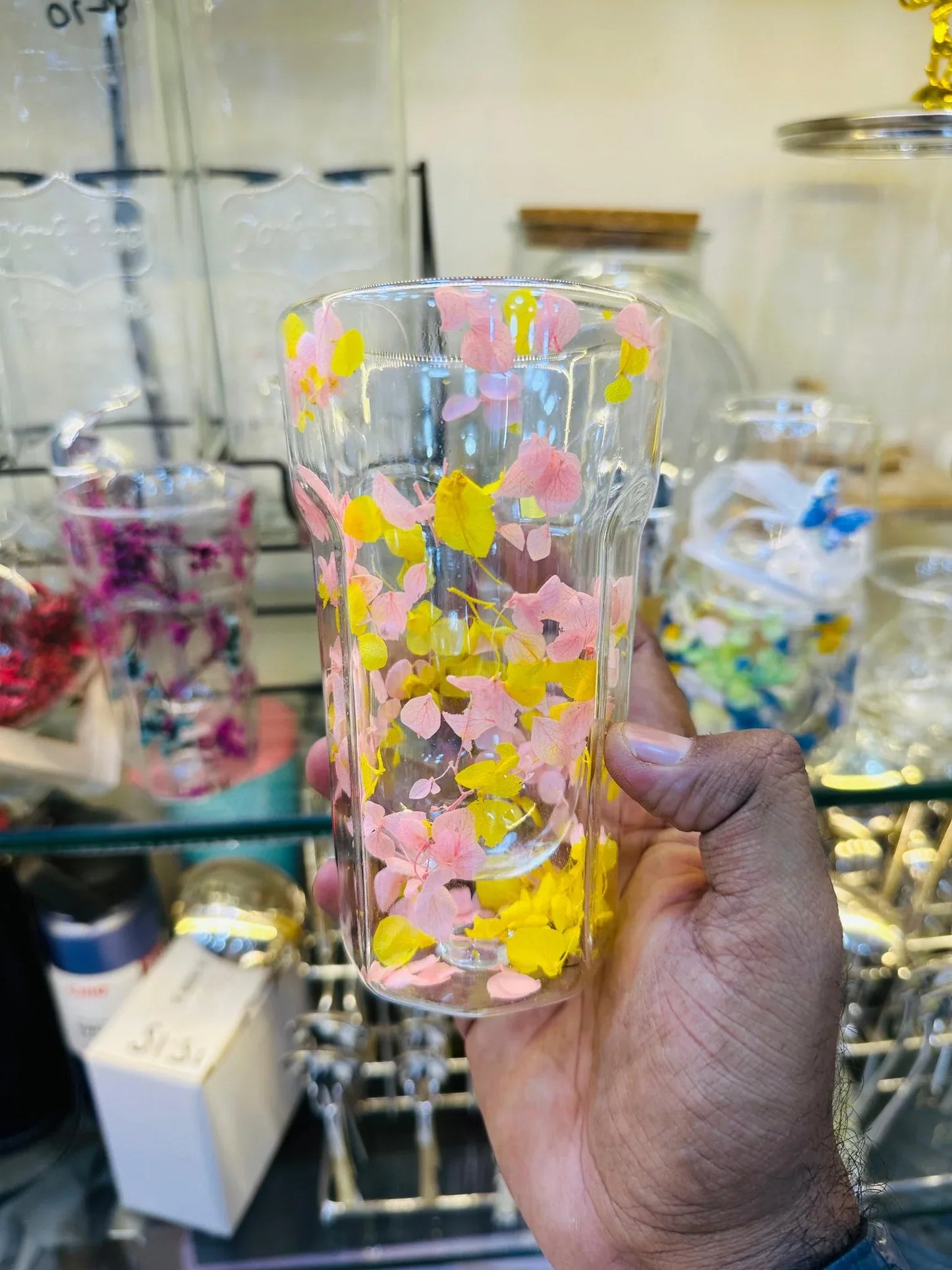 Luxury Flower Glass Cup - Double Layer Insulated Design