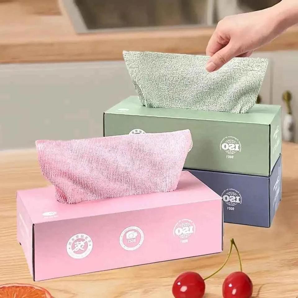Reusable Pack of 20Pcs/ pack of 10Pcs box Microfiber Towel Absorbent Kitchen Cleaning Dishcloths.