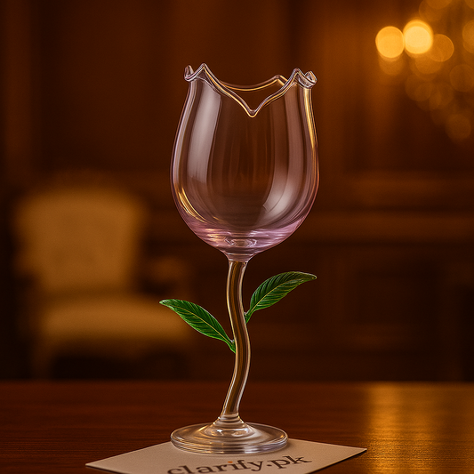 Romantic Rose Flower Juice Glass – Elegant Cocktail & Champagne Cup