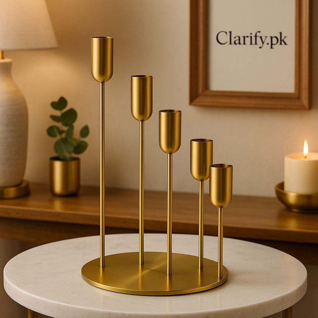 5-Piece Metal Candle Stand Set – Elegant Home Décor