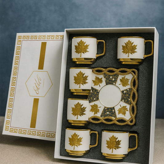 6pcs Cup & Saucer Set – Elegant Tea & Coffee Serving Set