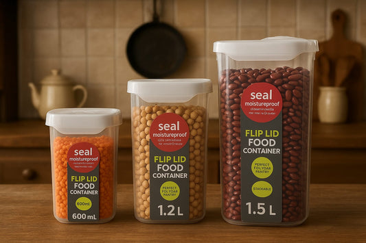 Acrylic Flip Lid Food Container Set of 3 – Kitchen Storage