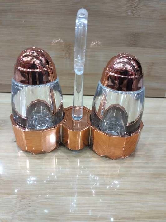 Luxury Rose Gold Cruet Set – Acrylic Salt & Pepper Containers (2 Pcs)