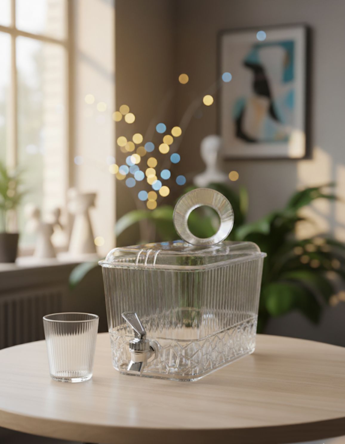 Acrylic Cooler with 4 Glass Set – Premium Drinkware for Home & Parties
