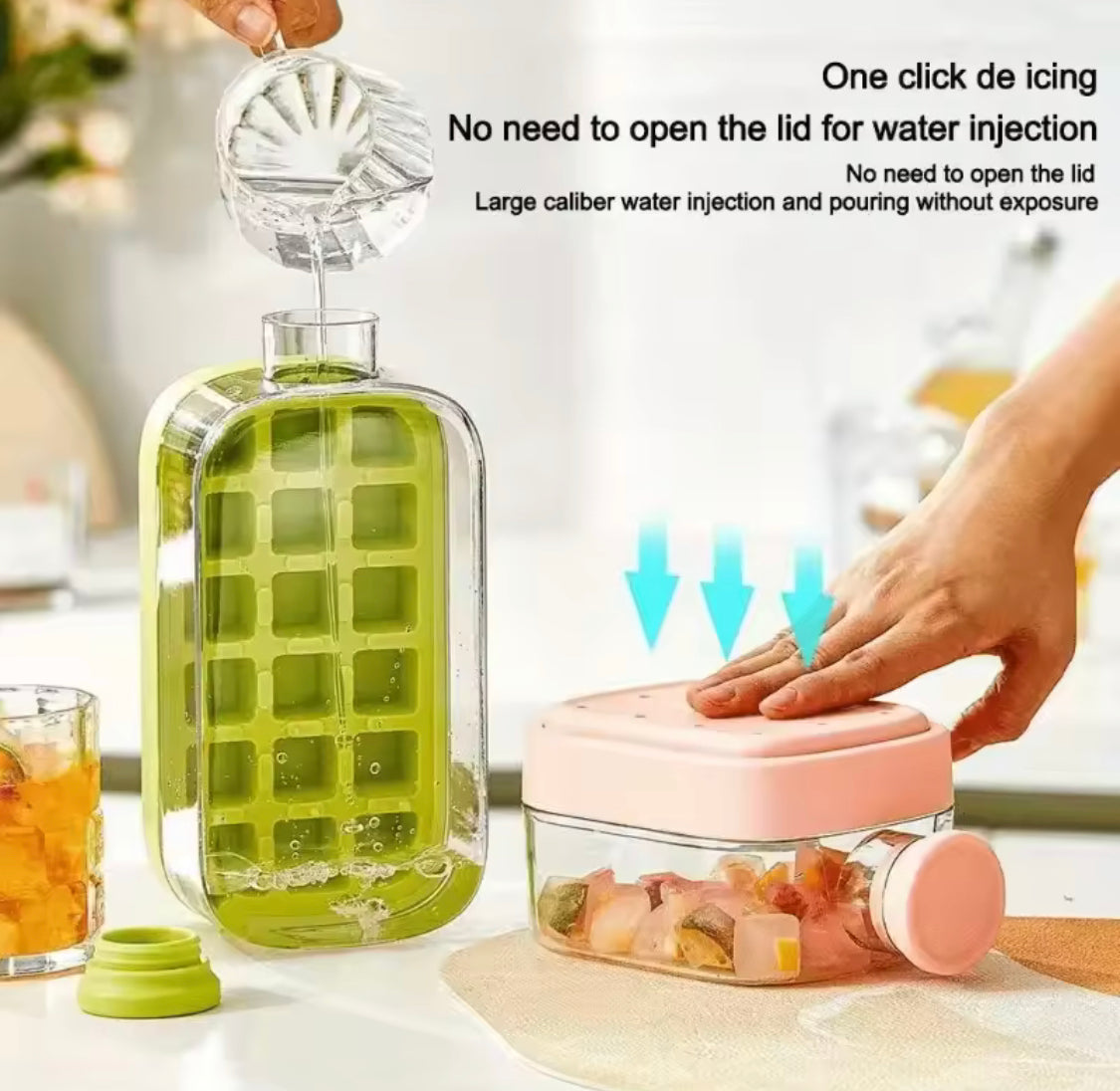Silicone Ice Cube Tray with Straw - Leakproof