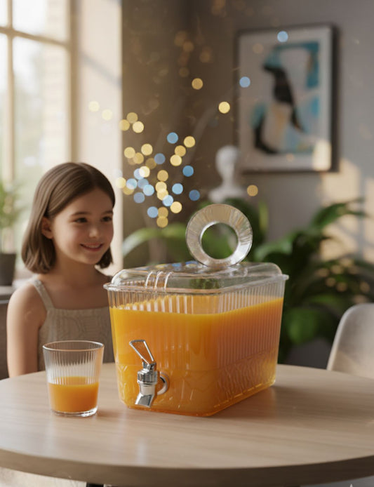 Acrylic Cooler with 4 Glass Set – Premium Drinkware for Home & Parties