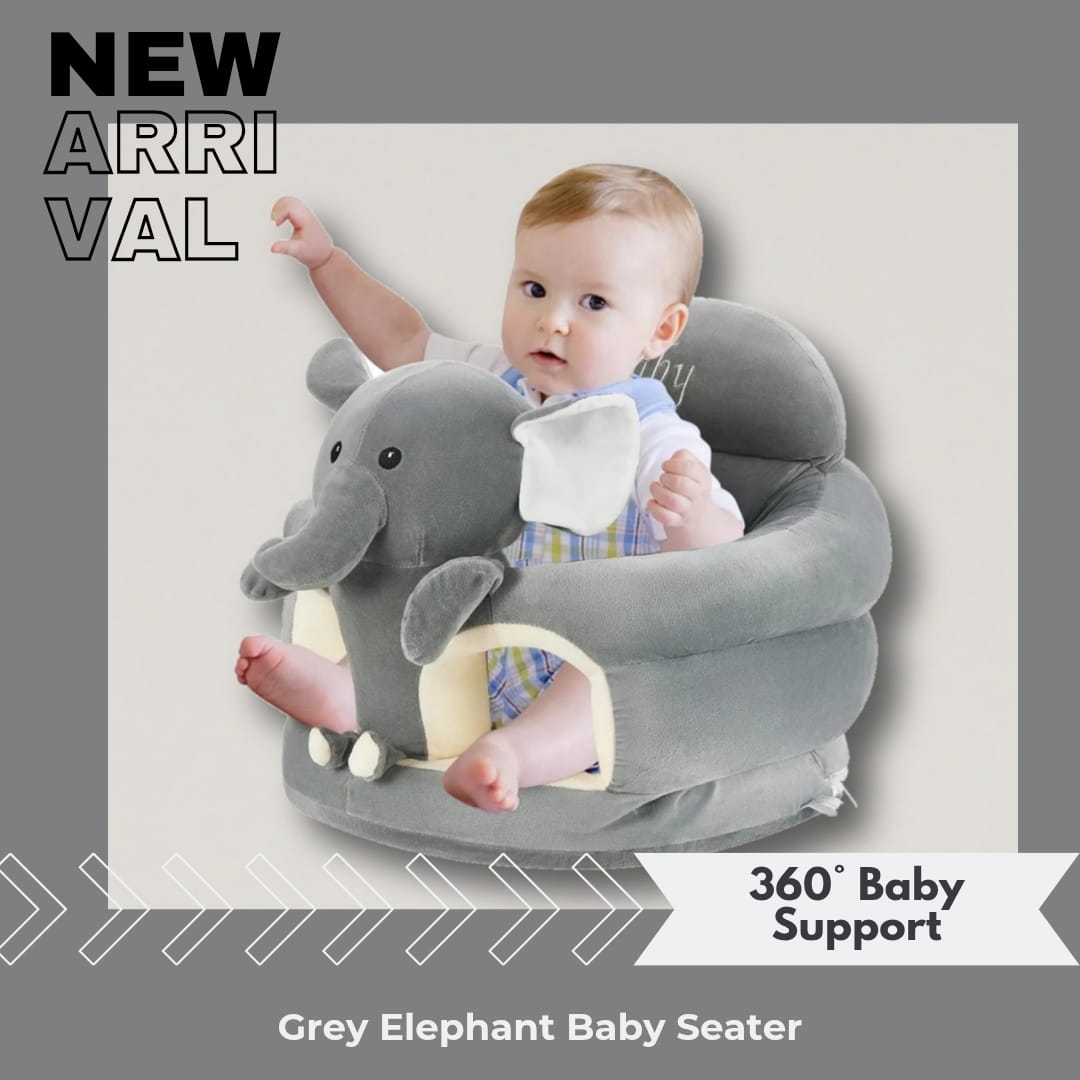 Premium Grey Elephant 360° Baby Support Sofa Seat