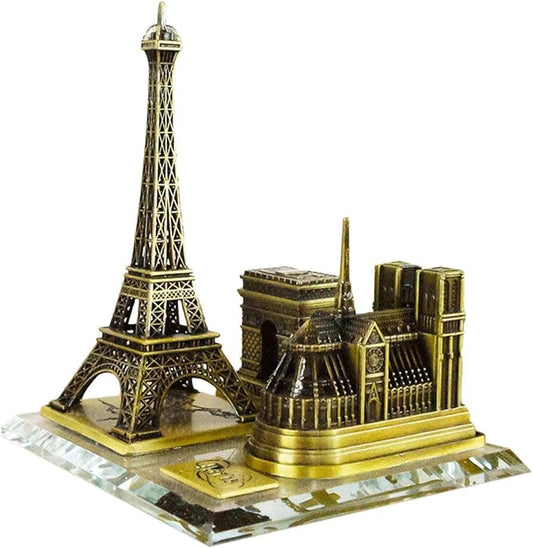 Metal Eiffel Tower Statue – Paris Themed Bronze Showpiece