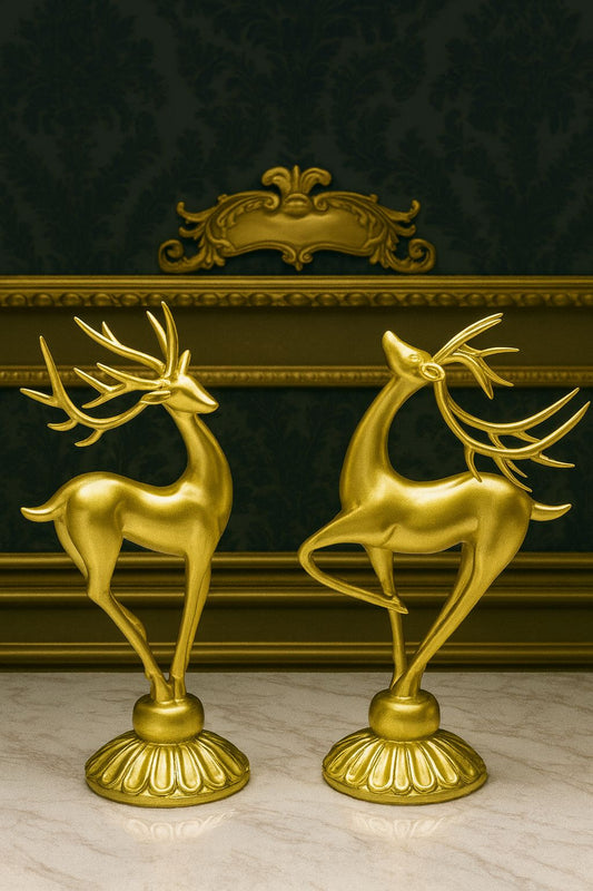 2pcs Dancing Deer Showpiece – Elegant Home Décor