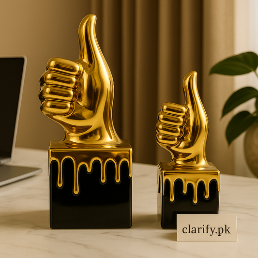 Golden Thumbs-Up Sculpture Set – Modern Decorative Statues