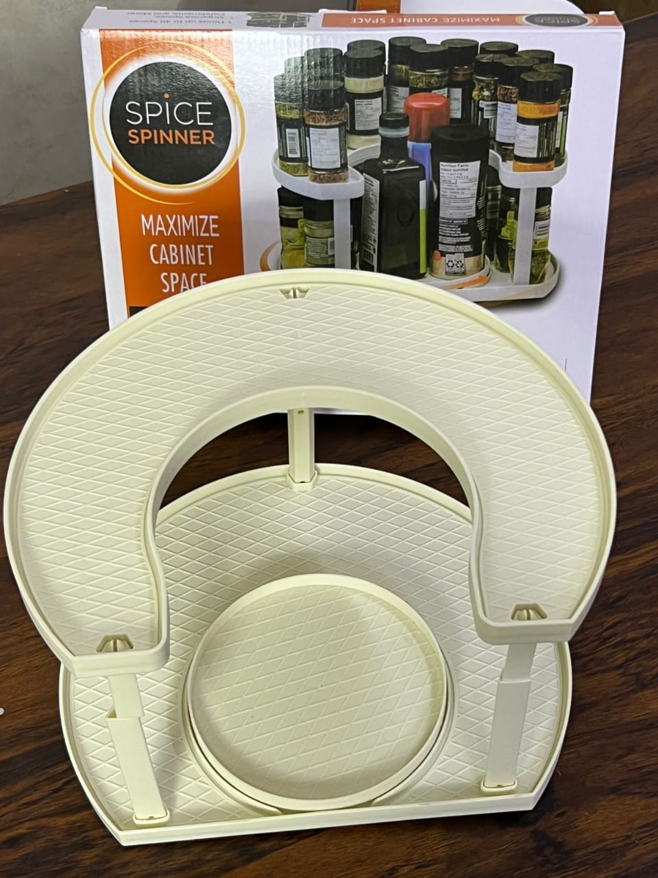 2-Tier Spice Spinner Rack – Rotating Kitchen Organizer