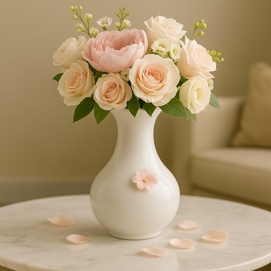 White Luxury Flower Vase – Elegant Modern Home Décor
