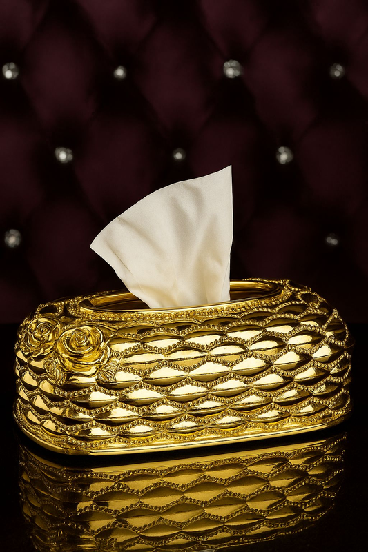 Golden Luxury Tissue Box – Designer Metal Holder
