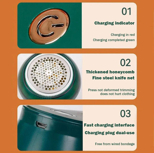 Rechargeable Lint Remover for Clothes - Portable Fabric Shaver and Fuzz Eliminator - Clarify.pk