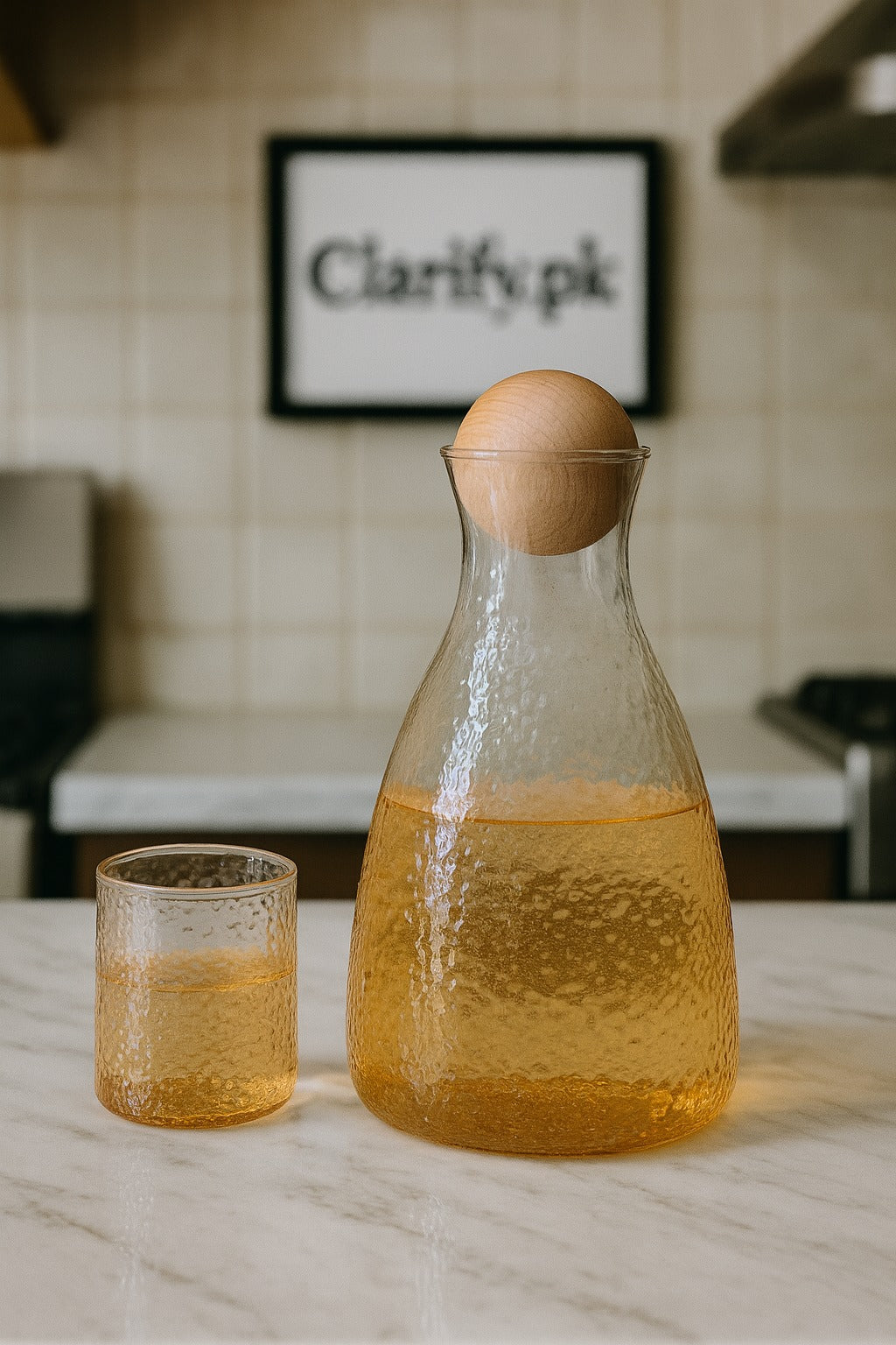 Luxury Water Jug & 6 Glasses Set – Textured Glass Design