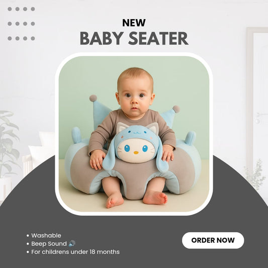 Premium Baby Support Sofa Seater – Blue Cat Edition