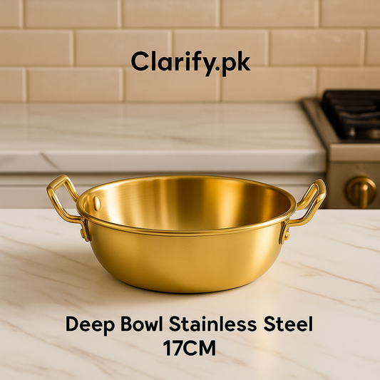 Deep Stainless Steel Bowl – 17cm Kitchen Serving Bowl