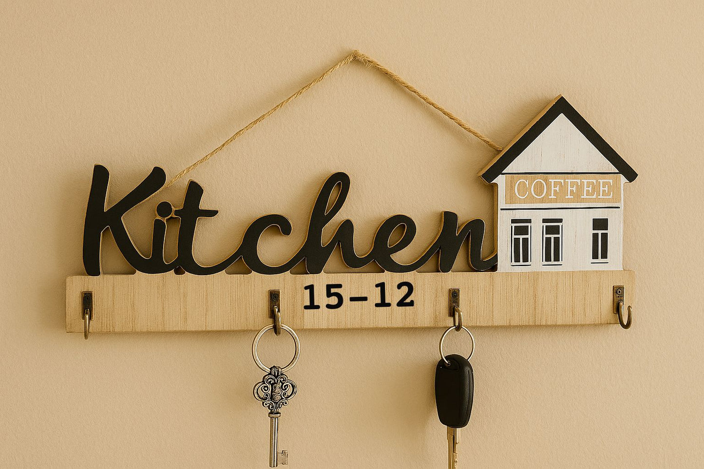 Kitchen Key Holder – Wooden Wall Organizer