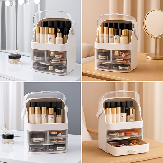 Cosmetic Organizer – Multi-Compartment Makeup & Skincare Storage Box