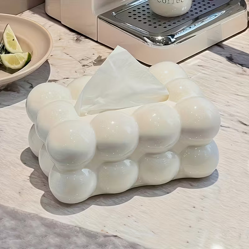 1pc Charming Cloud-Shaped Tissue Box Cover - Durable PP Material, Ideal for Kitchen, Bedroom, and Living Room Decor
