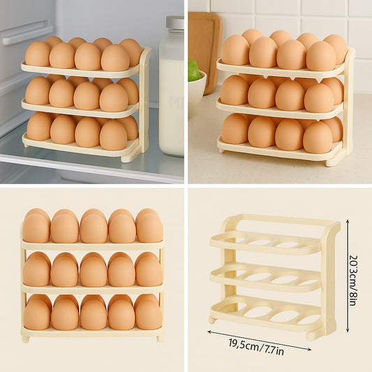 3-Tier Egg Storage Rack – Holds 24 Eggs
