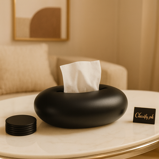 Luxury Black Oval Tissue Box – Modern Décor