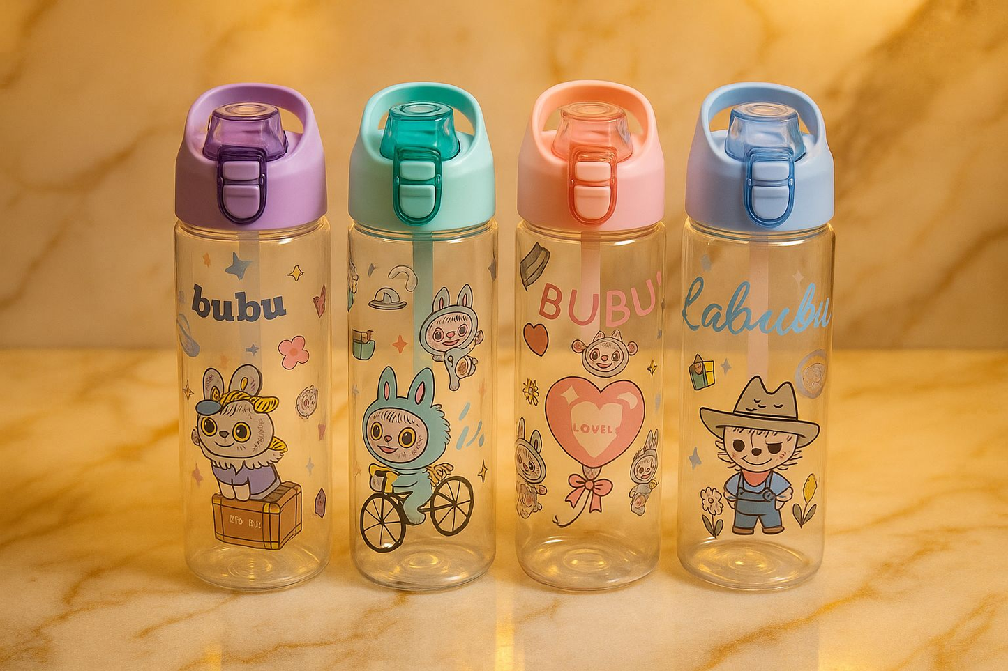 Labubu Plastic Water Bottle – 750ml (Random Color)