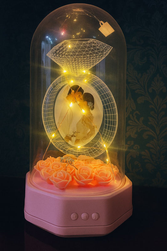 LED Rotating Frame with Bluetooth Speaker