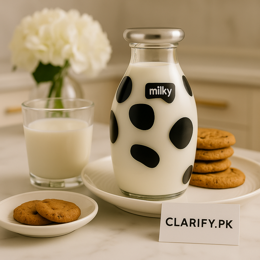 Luxury Cow Print Glass Milk Bottle – 500ml Stylish Drinkware