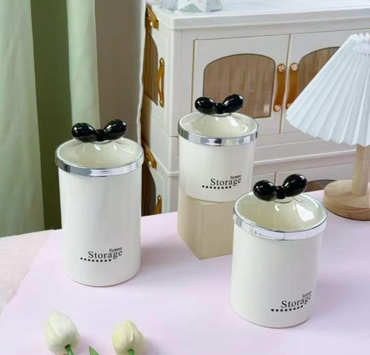 3-Piece Premium Plastic Jar Set - Airtight Kitchen Storage Containers