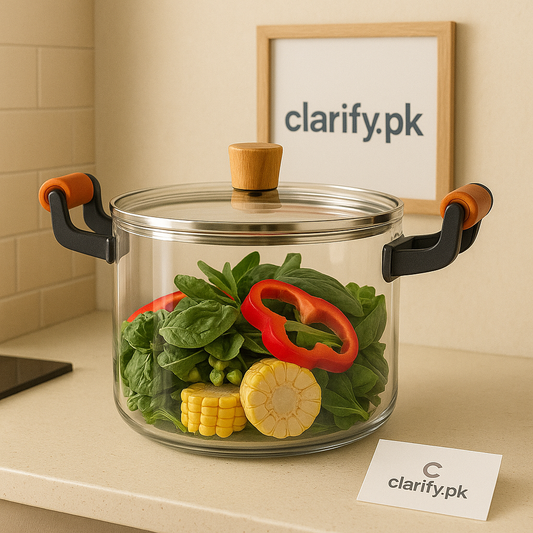 Modern Luxury Borosilicate Glass Cooking Pot – Gold Tint