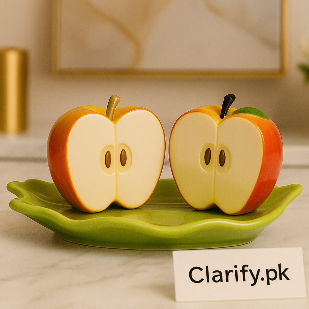 Apple Shaped Ceramic Salt & Pepper Set – Modern Dining Tableware