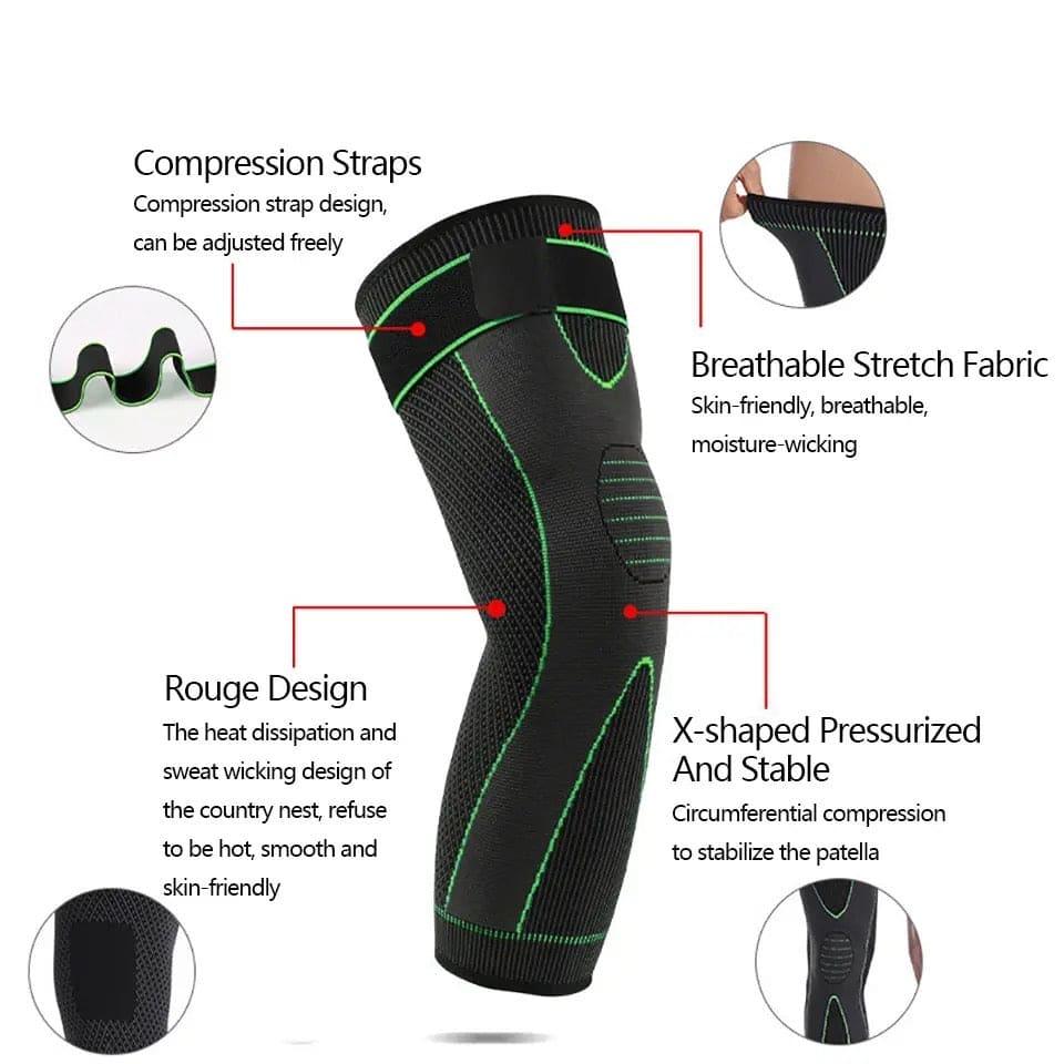 Elastic Knee Support Brace with Strap for Full-Length Protection - Clarify.pk