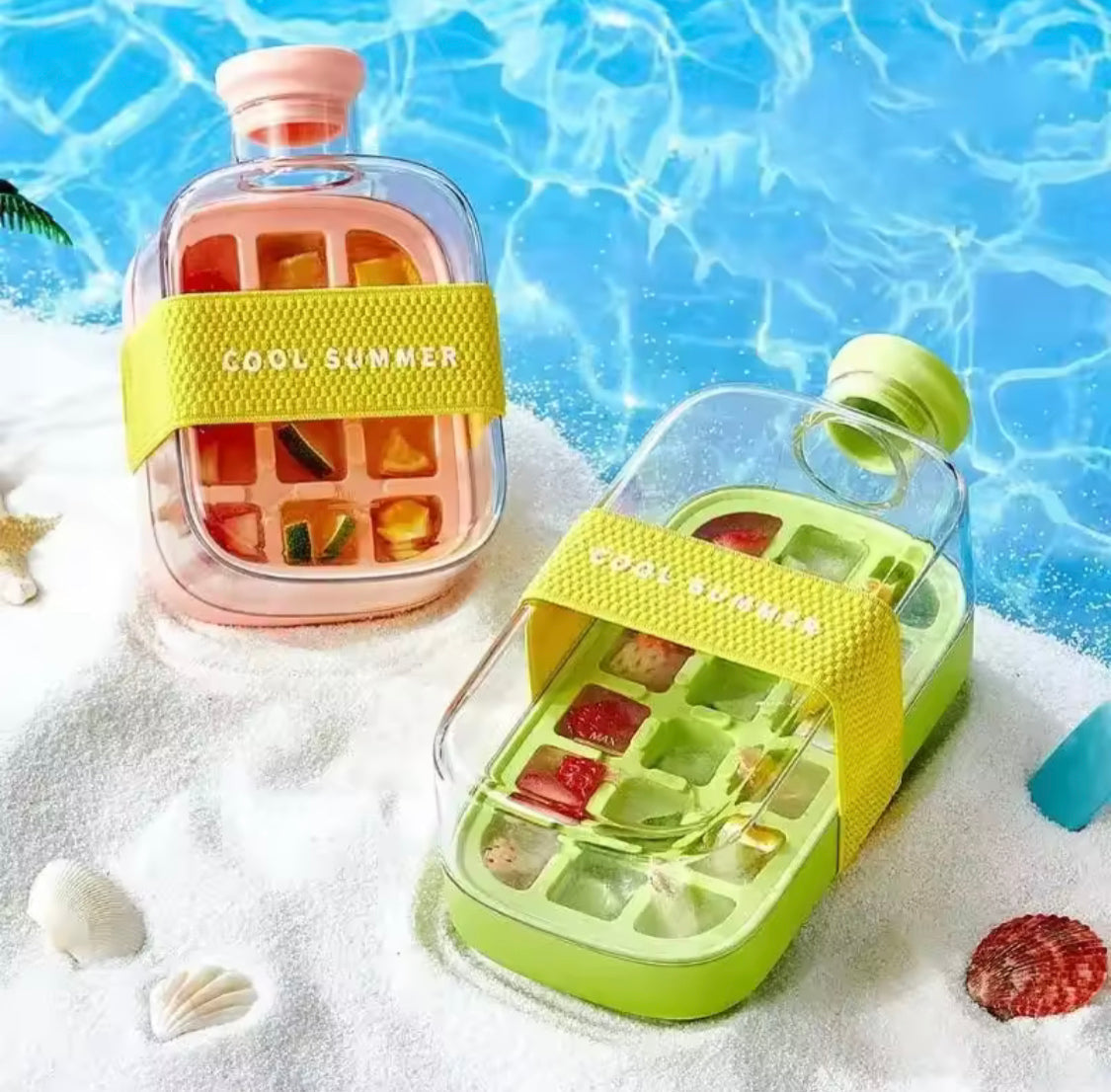 Silicone Ice Cube Tray with Straw - Leakproof
