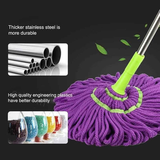 Long self twisted microfiber cleaning mop