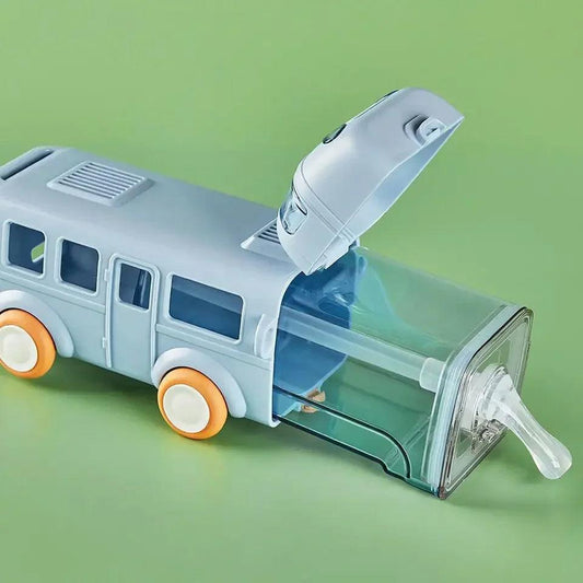500ML Bus Shaped Water Bottle with Straw for Kids and Adults - Clarify.pk